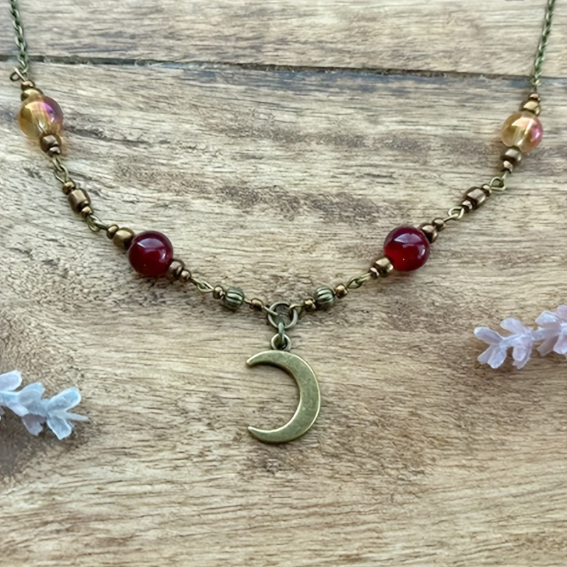 Y2K Ethnic Fashion - Personalized Ethnic Style Bead Moon Pendant