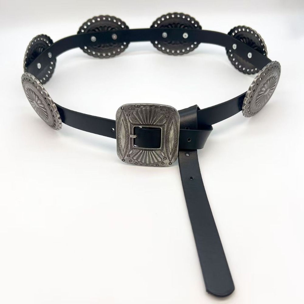 Y2K Ethnic Fashion - Fashion Y2K Metal Carved Belts Wide