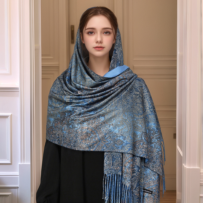Ethnic Fashion Designers - Luxury Paisley Pashmina Shawl Scarf Women