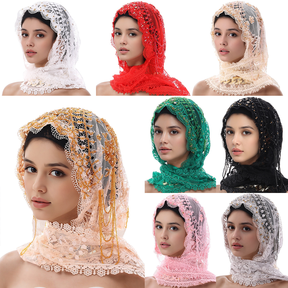 Ethnic Fashion Wear - Handmade Stylish Shawl Scarf Headscarf Lace