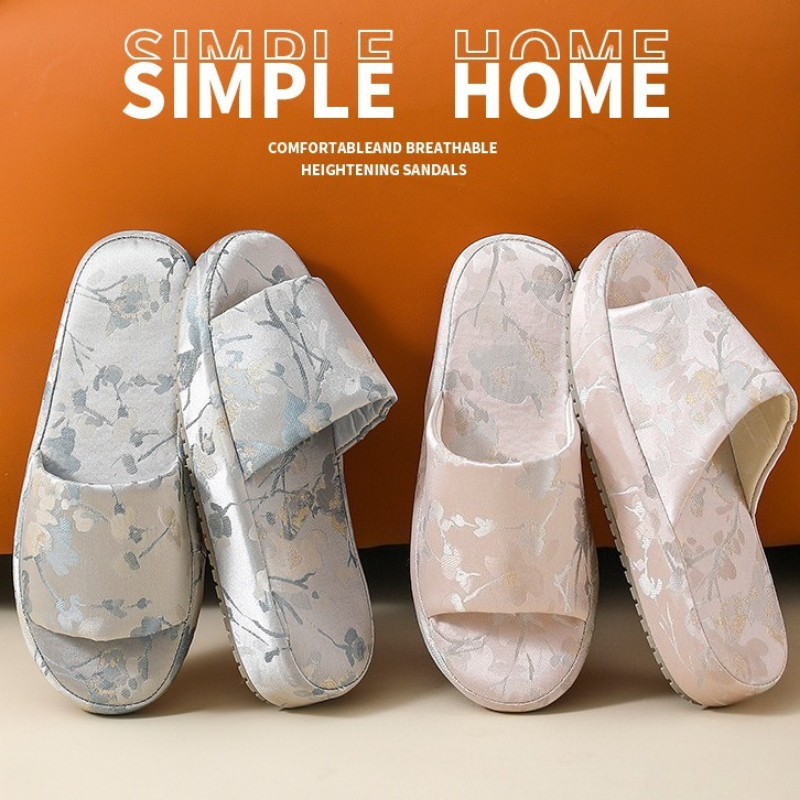 Ethnic Fashion Women - 2026 Chinese Style Indoor Platform Slippers
