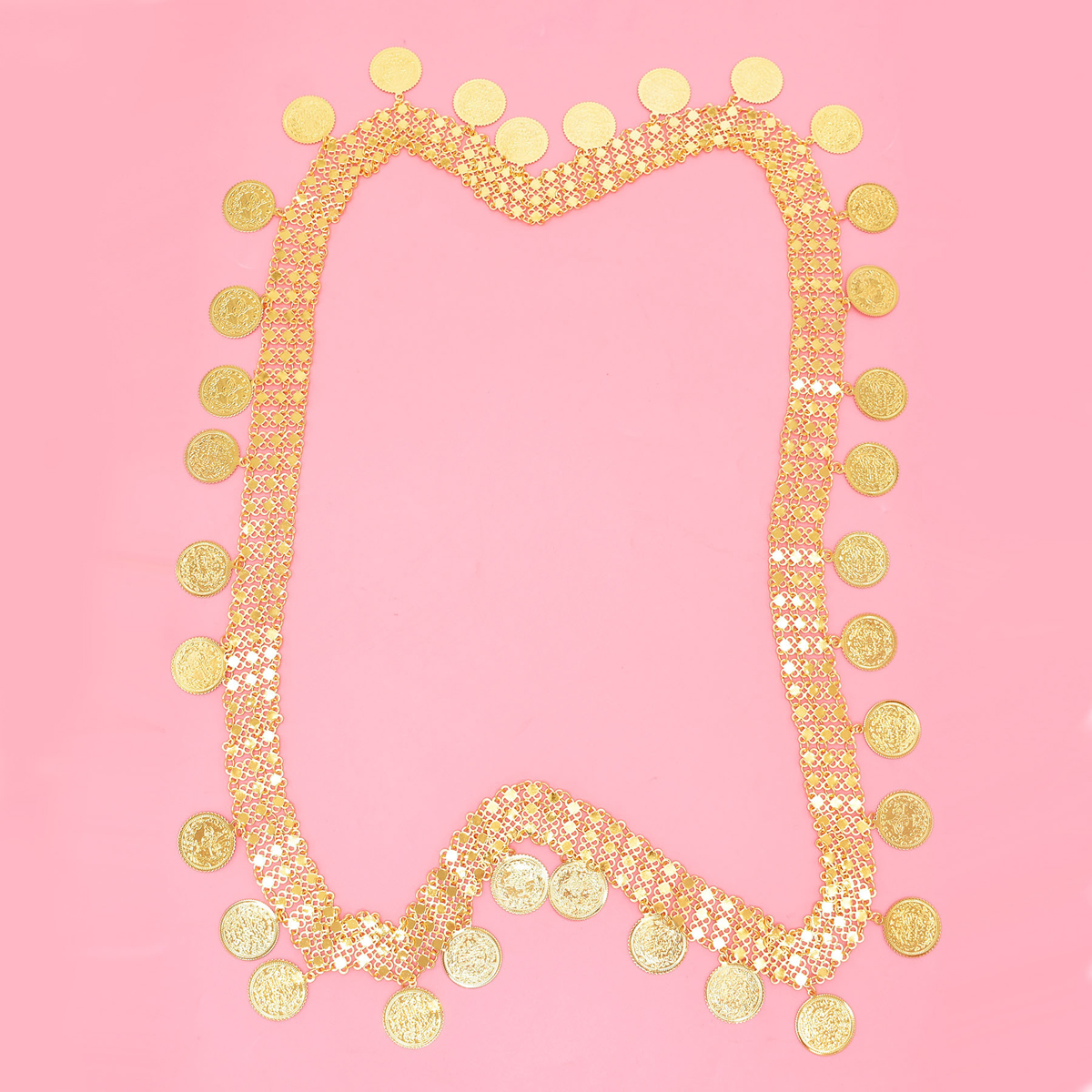 Ethnic Fashion Co In - Gold Plated Simple Large Coins Tassel
