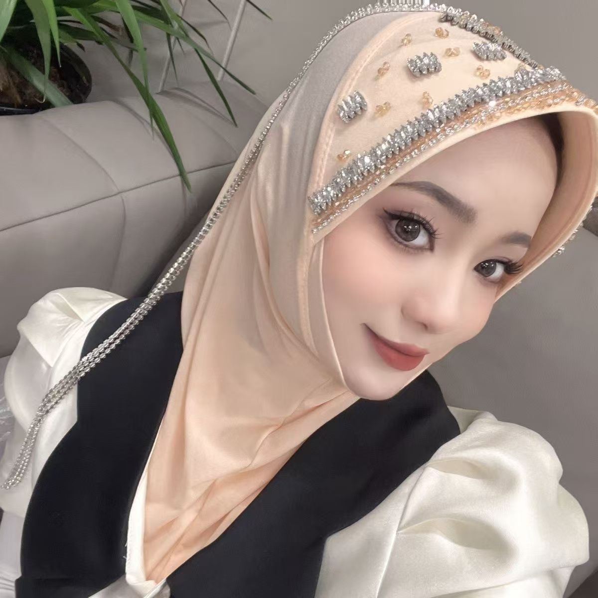 Luxury Hat Hijab Pink Scarf wi - đánh giá và giá The Ethnic Fashion
