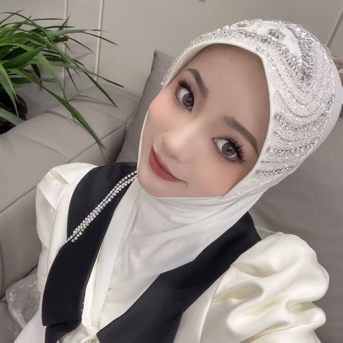 Luxury Hat Hijab Pink Scarf wi - đánh giá và giá The Ethnic Fashion