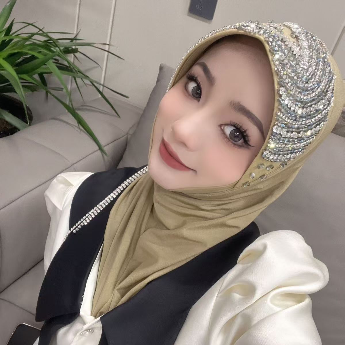 Luxury Hat Hijab Pink Scarf wi - đánh giá và giá The Ethnic Fashion