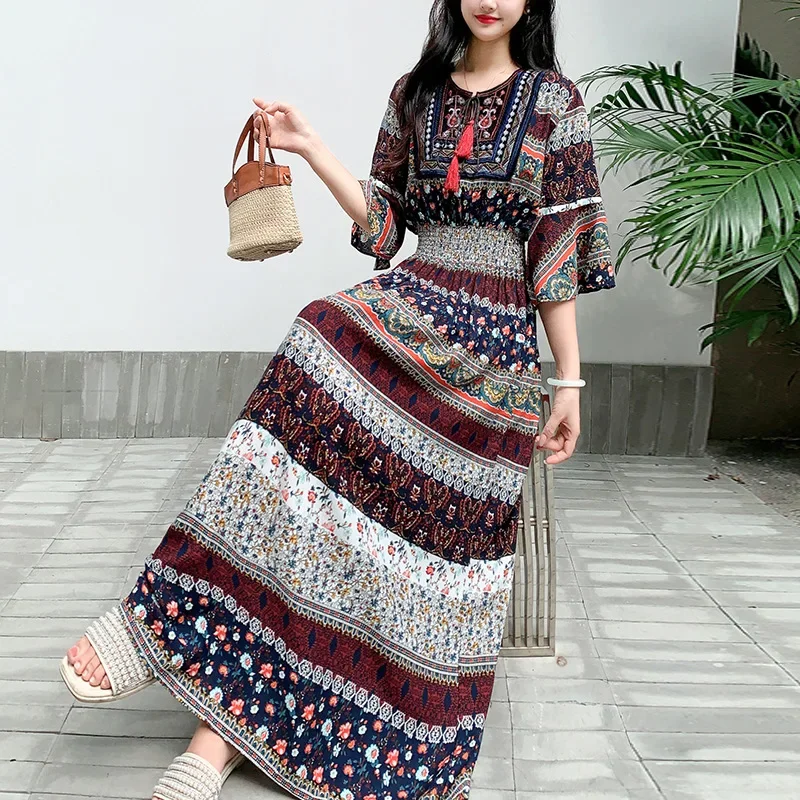 Ethnic Style Maxi Dresses for  - đánh giá và giá Y2K Ethnic Fashion