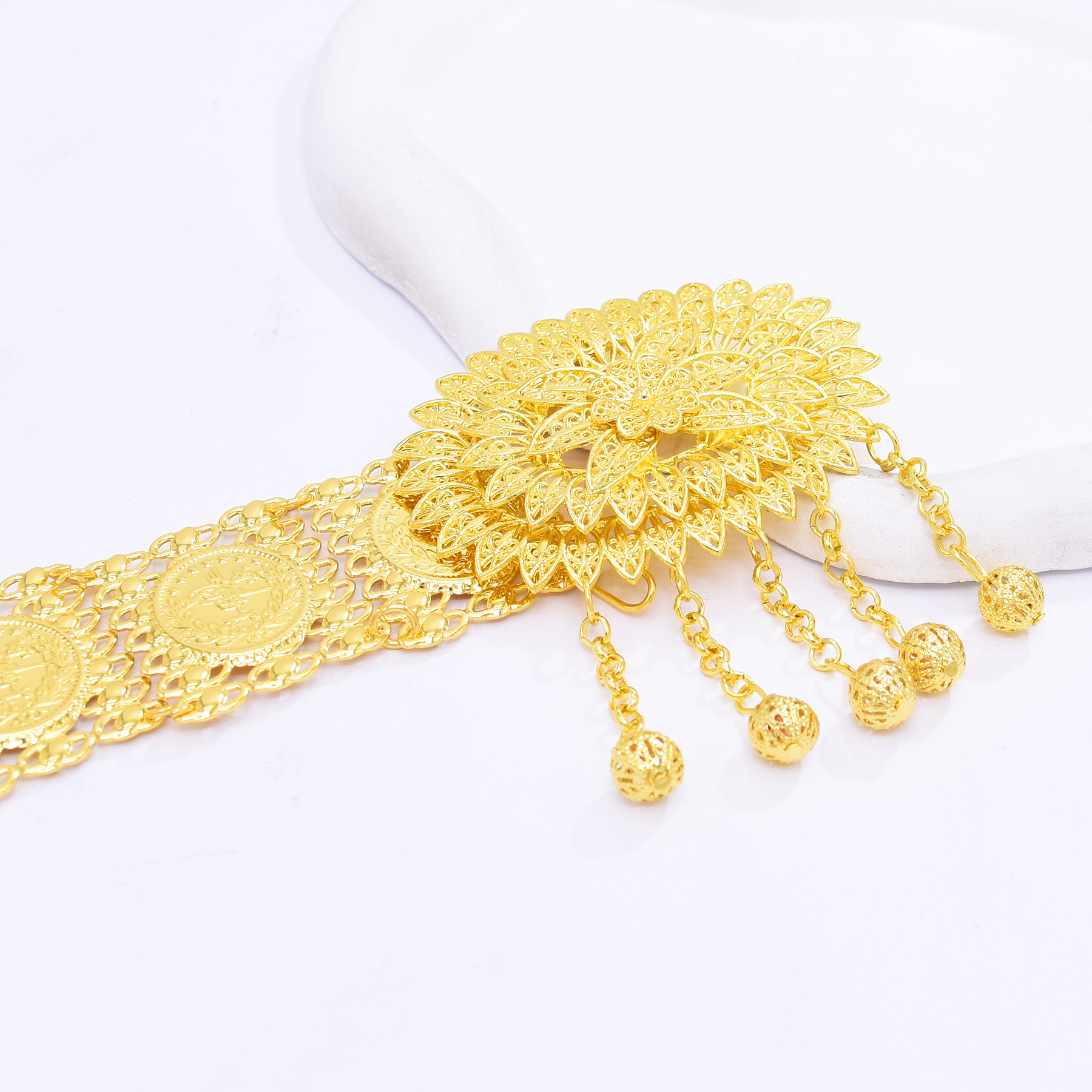 Golden Alloy Carved Hollow Geo - đánh giá và giá Ethnic Fashion Co In
