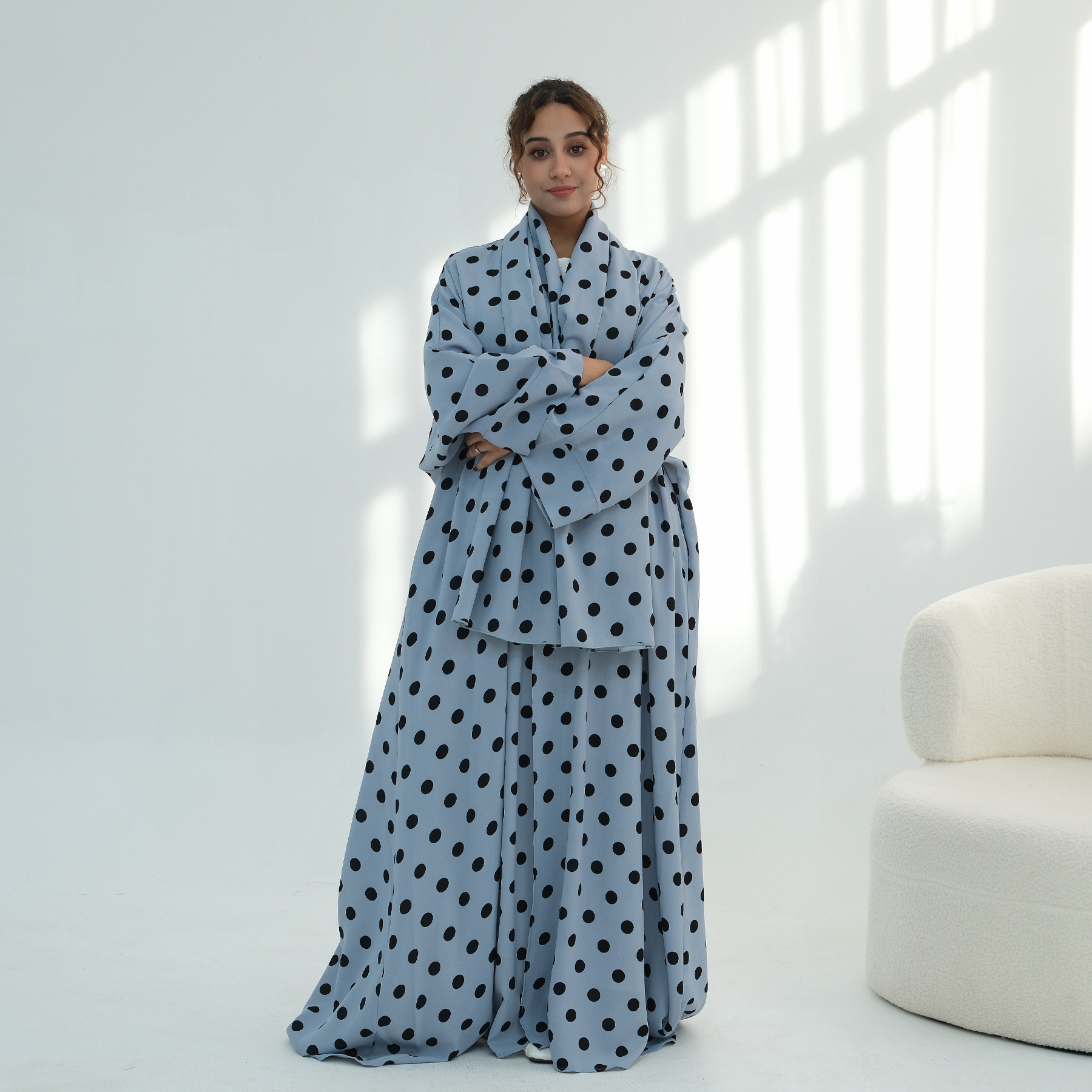 Dubai Polka Dot Abaya Kaftan H - đánh giá và giá Abaya Modest Wear